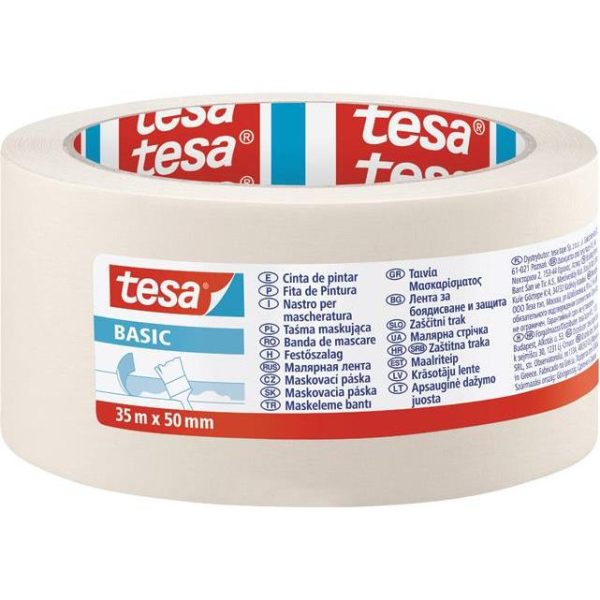 Traka ljepljiva krep 50mm/35m Basic Tesa 58594, 000009304