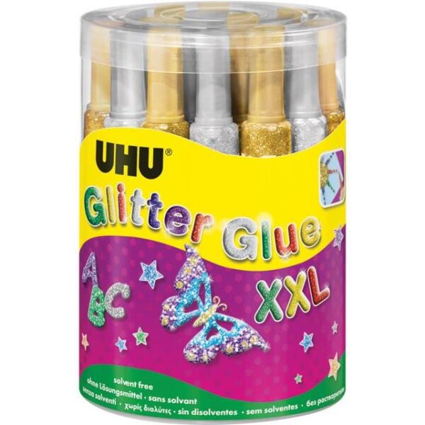 Ljepilo glitter glue UHU zlatno/srebrno, 000007031