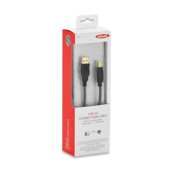 Kabel Ednet 84182 USB A na ASB B 2.0 5m
