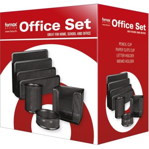Set uredski-žica 4/1 Fornax crni, 000006728