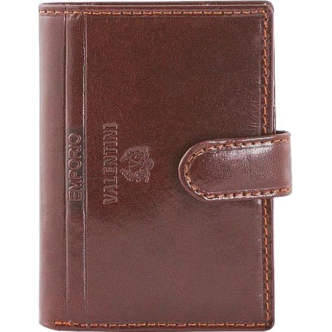 Etui za kartice/vizitke s gumbom koža Emporio Valentini 563LB01 smeđi