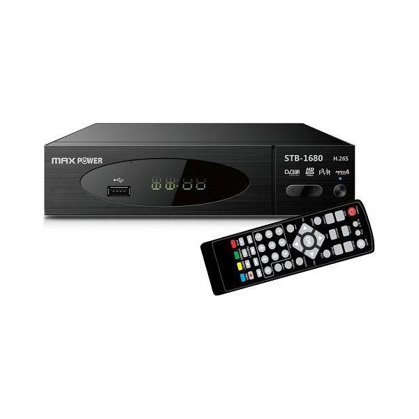 MAXPOWER HD DVB-T2 RECEIVER STB-1680 MPEG2/MPEG4 H.265 1080p