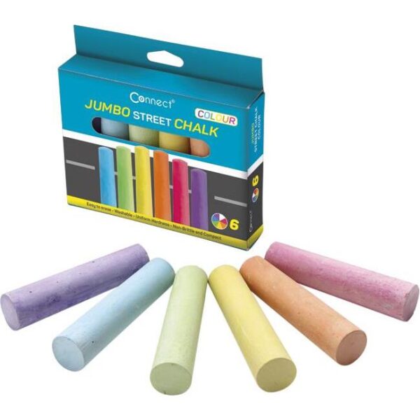 Kreda okrugla jumbo ulična 6boja Connect blister