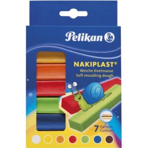Plastelin 7 boja 125g karton Nakiplast Pelikan 622712, 000037835
