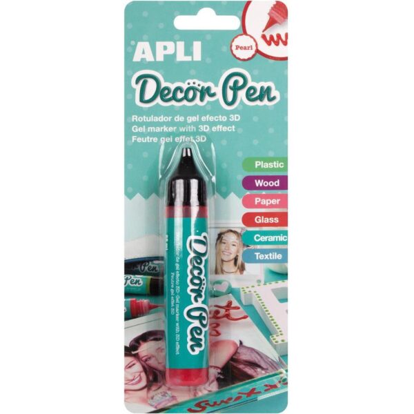 MARKER APLI DECOR PEN 3D EFEKT PEARL CRVENI, 15007