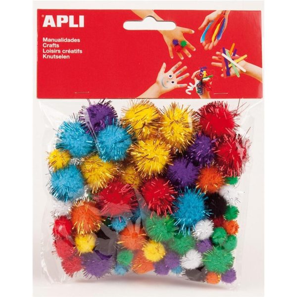 POM POM APLI GLITTER COLOURS 78KOM, 13062