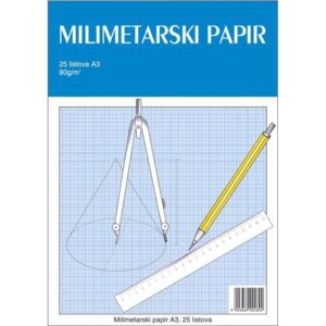 Teka-milimetarski blok A3 25 listova za tehničko crtanje Educa, 000000163