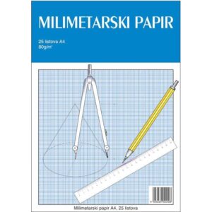 Teka-milimetarski blok A4 25 listova za tehničko crtanje Educa 1056128, 000000810