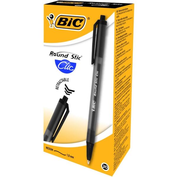KEMIJSKA OLOVKA BIC ROUND STIC CLIC CRNA, 926377