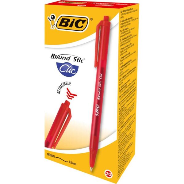 KEMIJSKA OLOVKA BIC ROUND STIC CLIC CRVENA, 926375