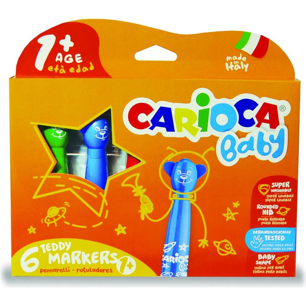 FLOMASTERI CARIOCA BABY TEDDY BEAR 6KOM 42815