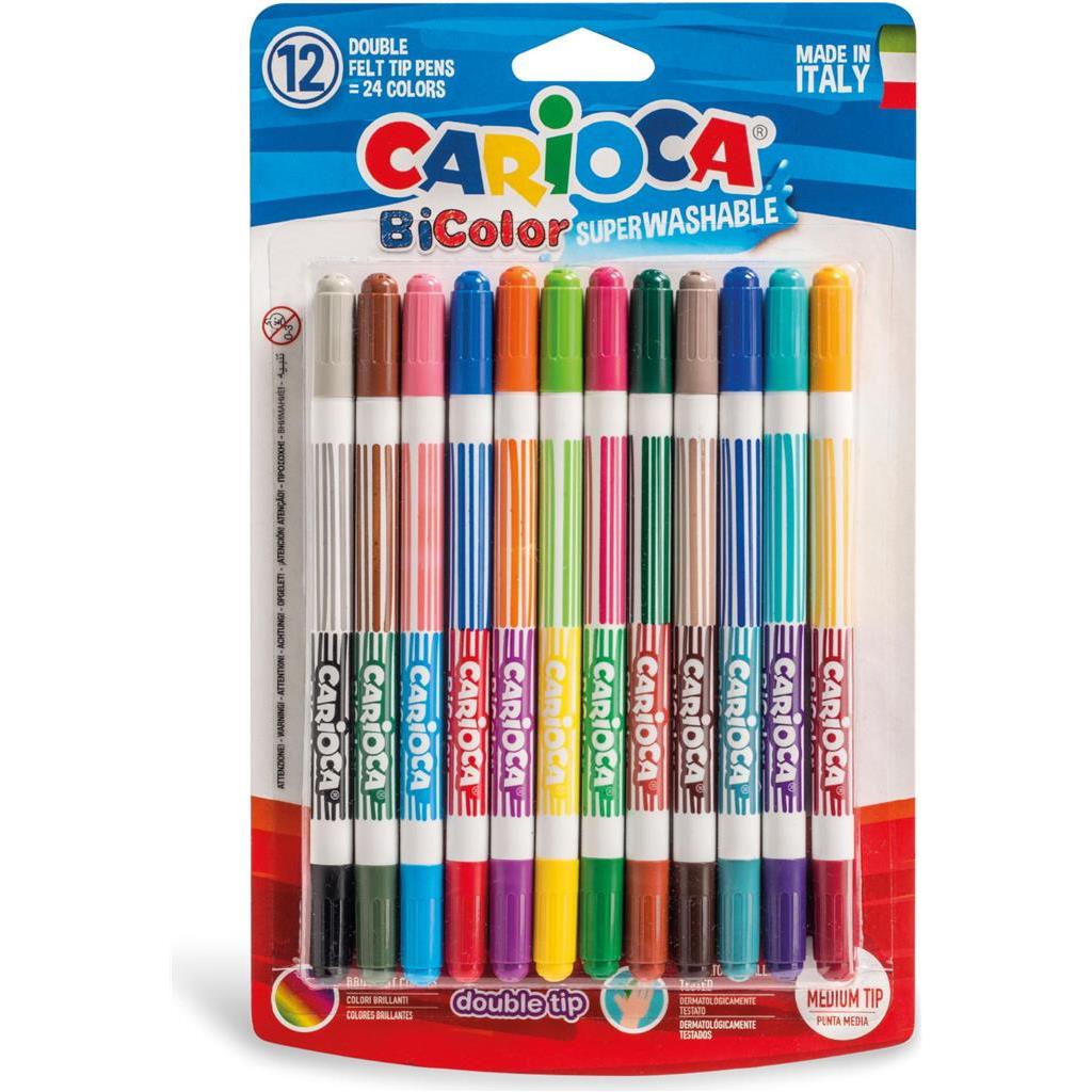 FLOMASTERI CARIOCA DVOSTRANI BI-COLOUR PK12 24 BOJE 42265 - Slika 2