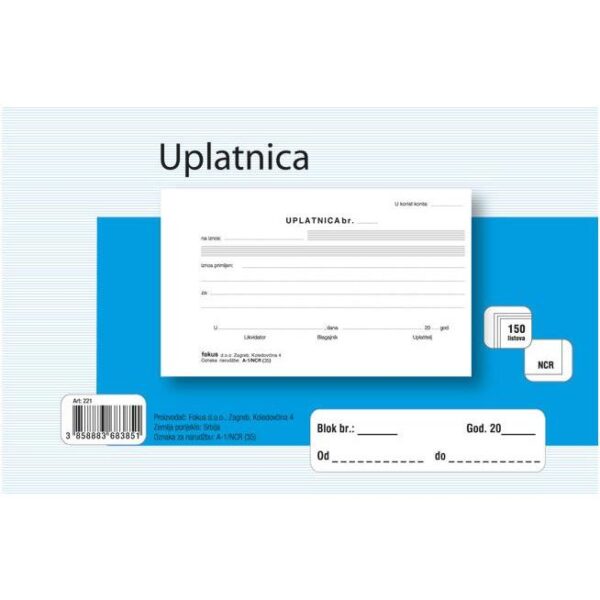 Obrazac A-1/NCR uplatnica Fokus