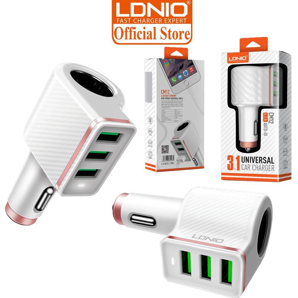 Auto punjač LDNIO CM12 upaljač + 3xUSB (4,2A)