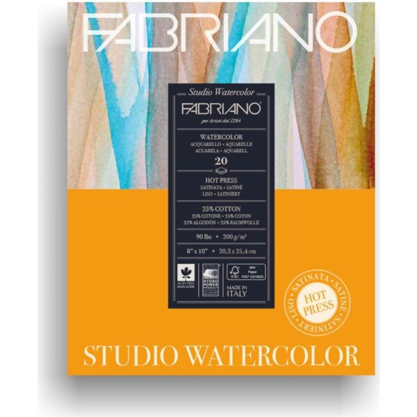 BLOK FABRIANO STUDIO WATERCOLOR 20,3X25,4 300G 12L 19123001