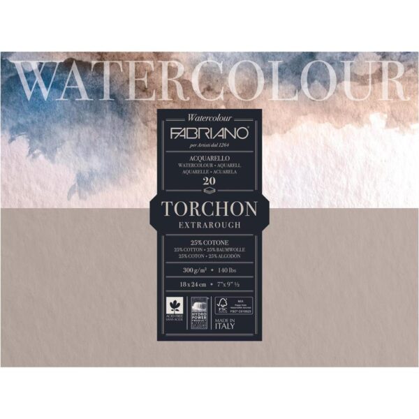 BLOK FABRIANO WATERCOLOR 18x24 300G 20L 19100275