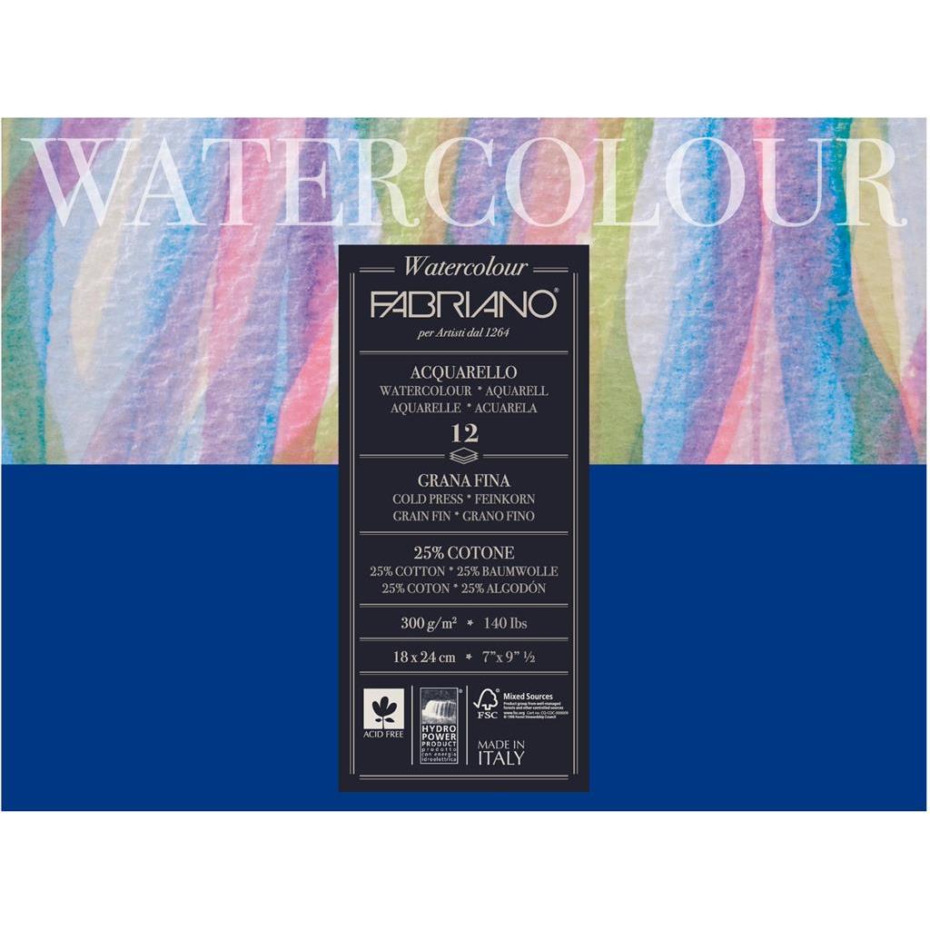 BLOK FABRIANO WATERCOLOR GF 18x24 300G 12L 17311824