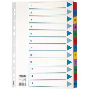 Pregrada kartonska A4 brojevi 1-12 kolor 12listova Esselte 100162, 000013519