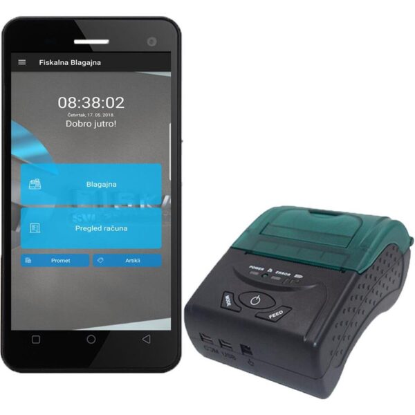PAKET Fiskalx GO (Mobilni POS pisač 58 + Android aplikacija START)