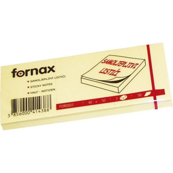 Blok samoljepljiv 40x50mm 3x100L Fornax žuti, 000024756