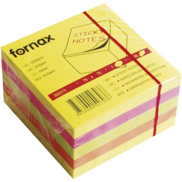 Blok samoljepljiv kocka 75x75mm 450L Fornax neon, 000006812