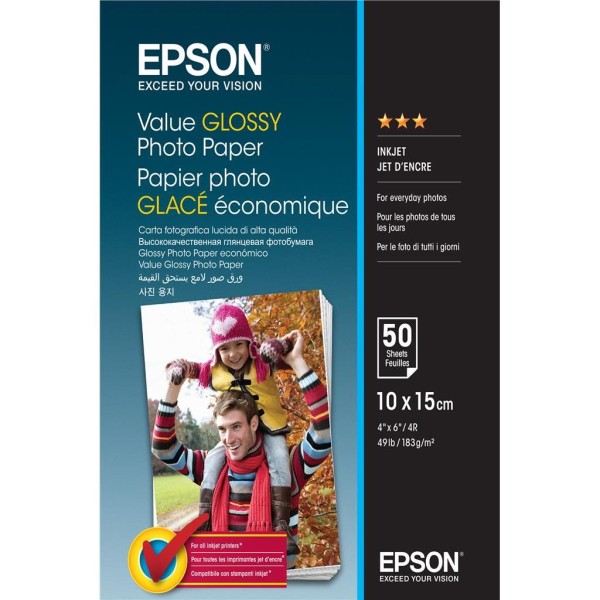 PAPIR EPSON S400039 VALUE GLOSSY PHOTO 10x15 183G 100L, C13S400039