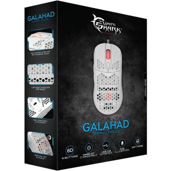White Shark MIŠ GM-5007 GALAHAD / 6.400 dpi - Bijeli, GALAHAD-W - Slika 3