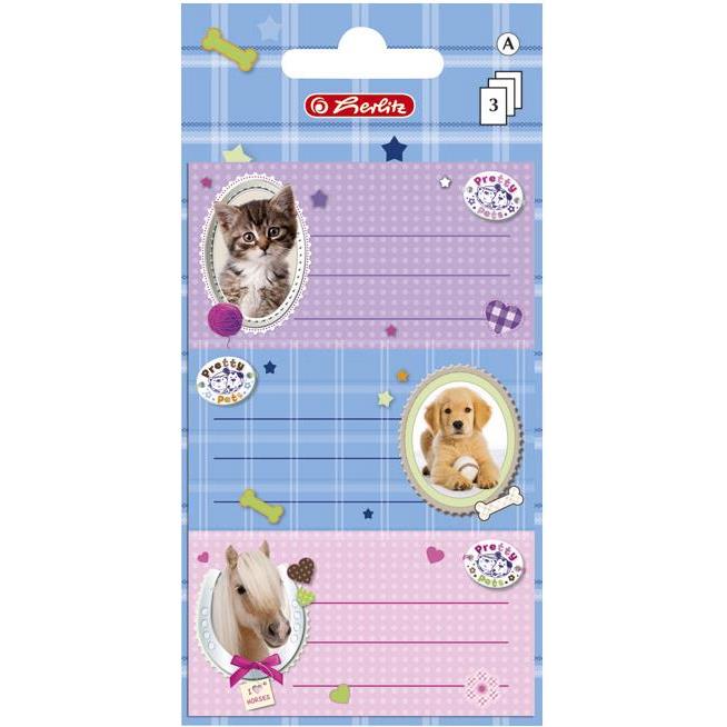 Etikete školske papir Pretty pets Herlitz 10917326 blister