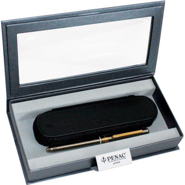 Set poklon olovka multifunkcijska ELE + etui kožni Penac srebrn+klipsa zlatna, 000026565