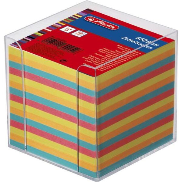 Blok kocka pvc 9x9x9cm s papirom u boji Herlitz 1600253, 000035278