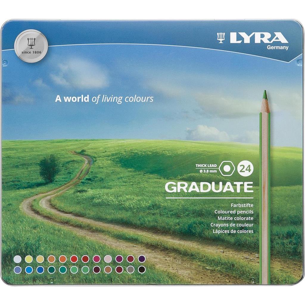 DRVENE BOJICE LYRA GRADUATE U METALNOJ KUTIJI 24 BOJE L2871240