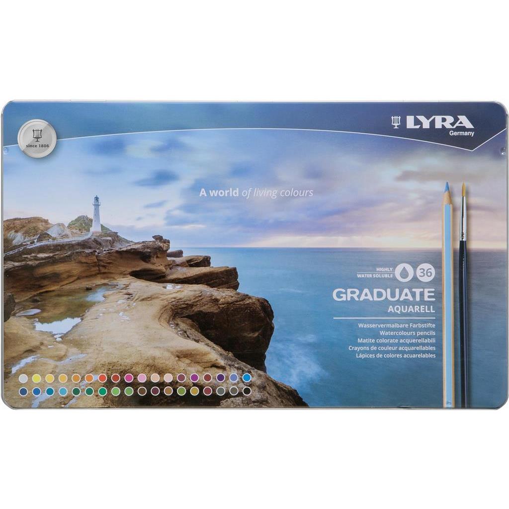 DRVENE BOJICE LYRA GRADUATE AQUARELL U METALNOJ KUTIJI 36 BOJA L2881360