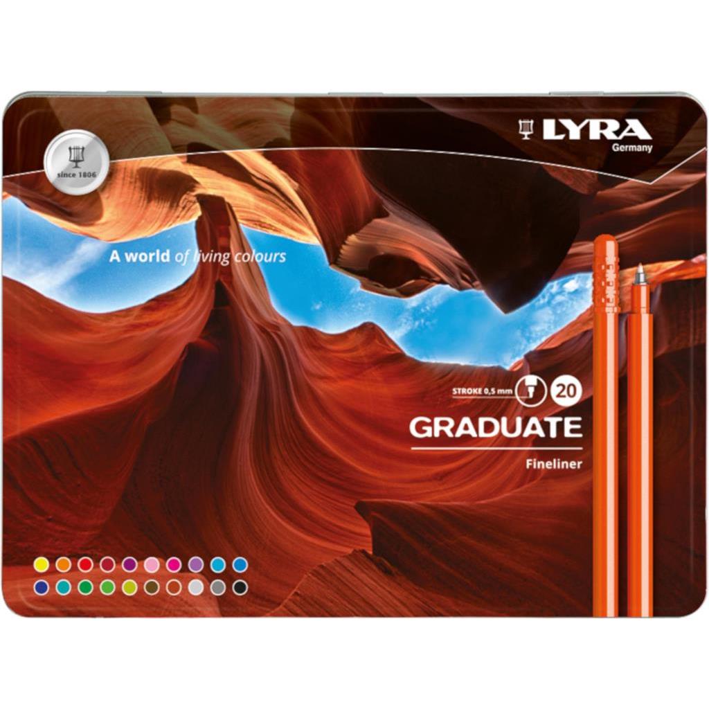 FLOMASTERI LYRA GRADUATE FINELINER 20 BOJA U METALNOJ KUTIJI L6771200