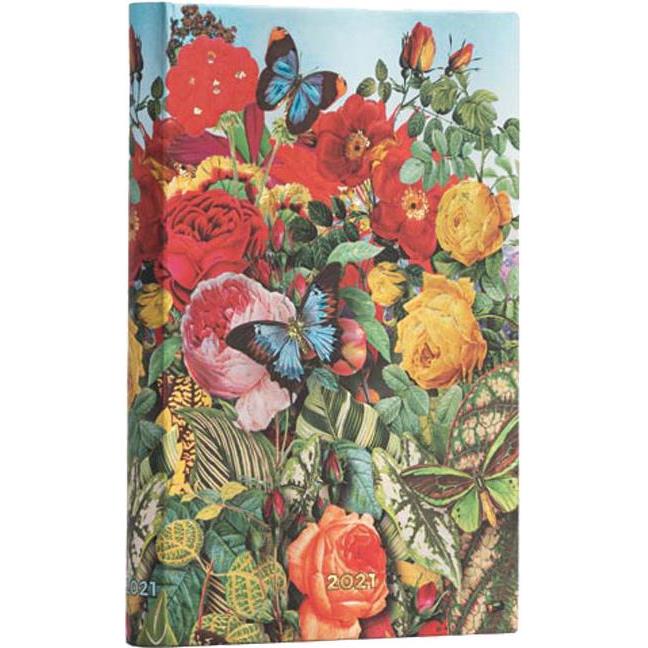 Planer tjedni 2021- 9,5x14cm-mini horizontalni s gumicom Butterfly Garden Paperblanks DE6799-3