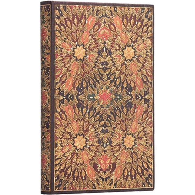 Planer tjedni 2021- 9,5x14cm-mini horizontalni s gumicom Fire Flowers Paperblanks DE6798-6