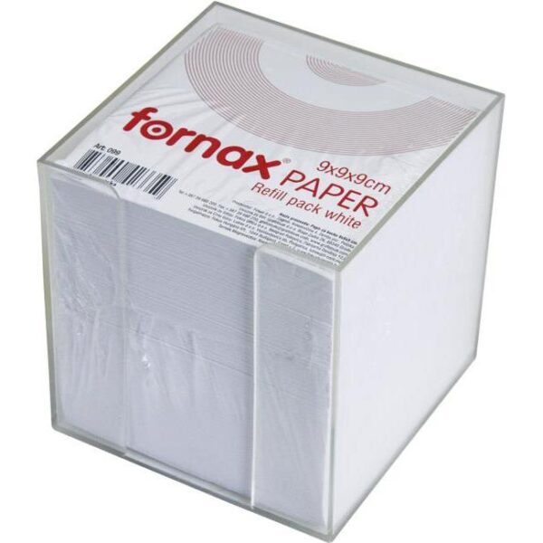 Blok kocka pvc 9,2x9,2cm s papirom bijelim Fornax, 000011736