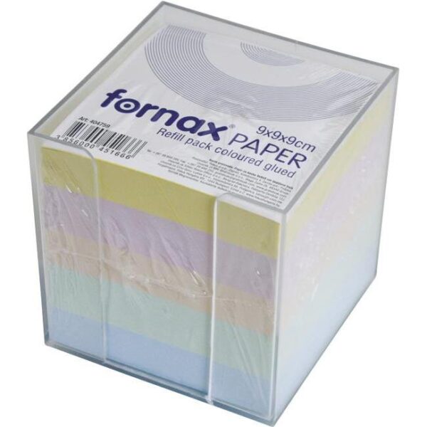 Blok kocka pvc 9,2x9,2cm s papirom u boji pastelnoj Fornax, 000011737