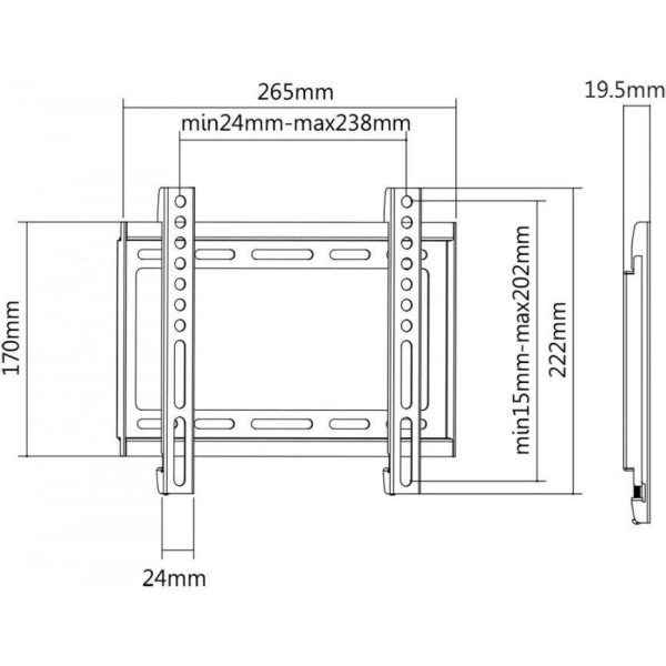 SBOX zidni stalak za TV PLB-2222F - Slika 2
