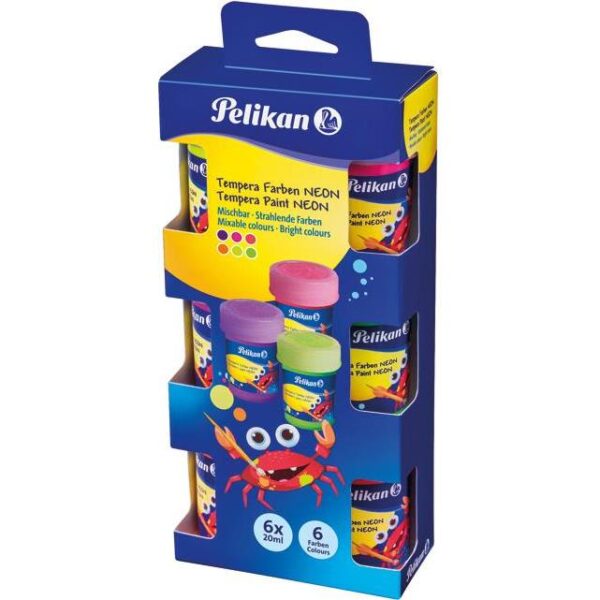 Boja tempera 20ml 6boja Neon/čaša 740N Pelikan 809382 blister