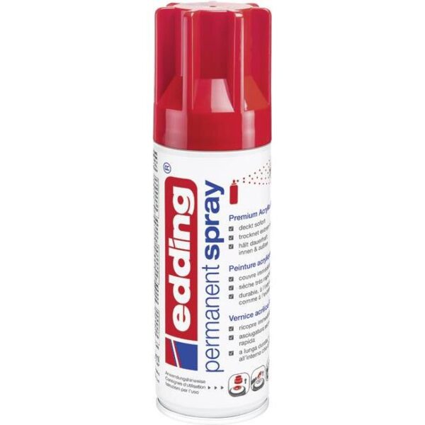 Boja akrilna u spreju 200ml permanentna Edding 10131952 sjajna crvena