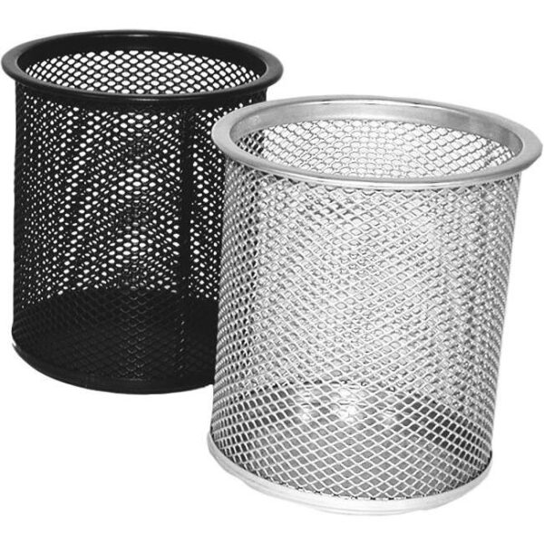 Čaša za olovke metalna žica okrugla fi-9xH-9,7cm LD01-189 Fornax srebrna, 000004419