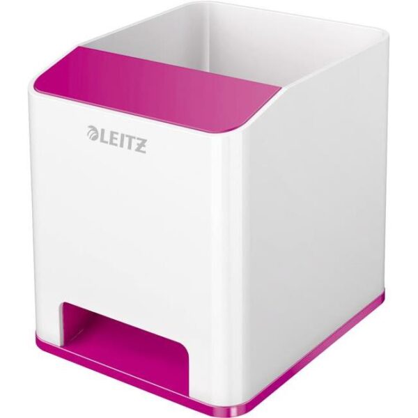 Čaša za olovke pvc četvrtasta Wow Leitz 53631023 bijela/roza, 000035478