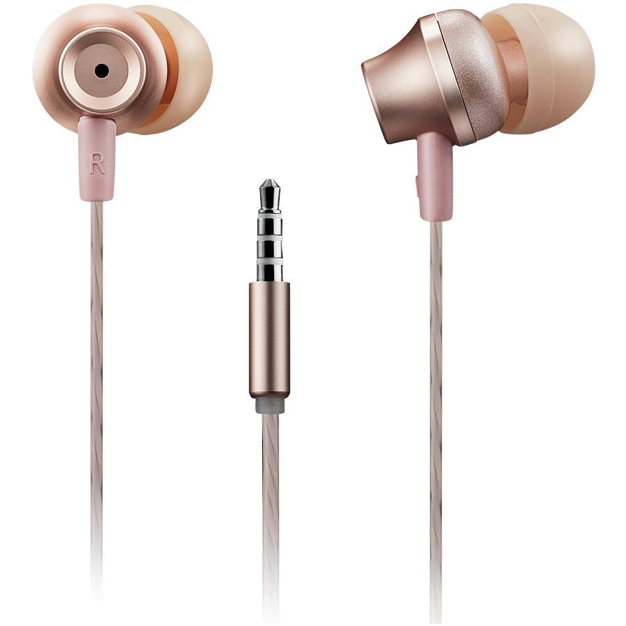 CANYON SEP-3 Stereo earphones with microphone, metallic shell, cable length 1.2m, Rose, 22*12.6mm, 0.012kg