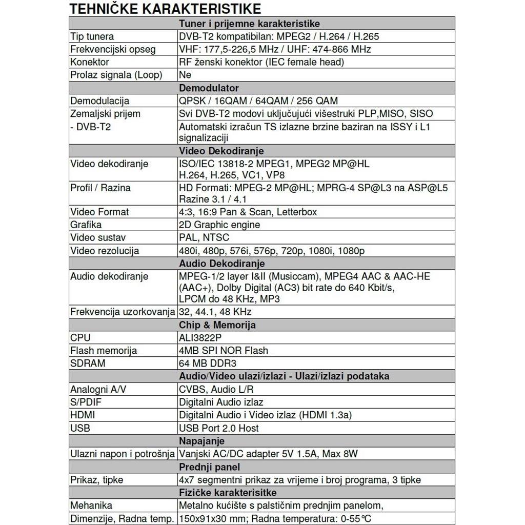 Digitalni prijemnik DVB-T2 H.265 HEVC HD Lion 5-M - Slika 4