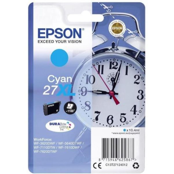 TINTA EPSON T2712 WF-7710DWF XL CYAN 10,4ML, C13T27124012