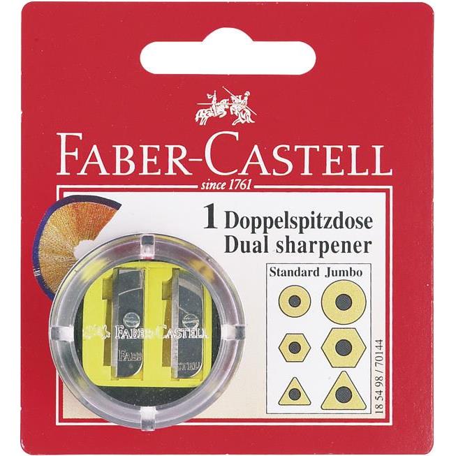 Šiljilo pvc s pvc kutijom 2rupe okruglo Faber Castell 185498 blister