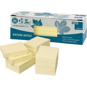 Blok samoljepljiv 40x50mm 12x100L Nature Global Notes 5653-11box žuti, 000045468