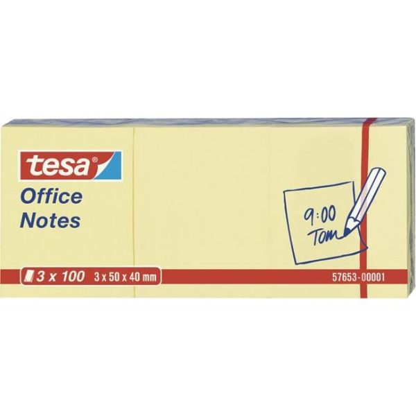 Blok samoljepljiv 40x50mm 3x100L Office notes Tesa 57653 žuti, 000007534