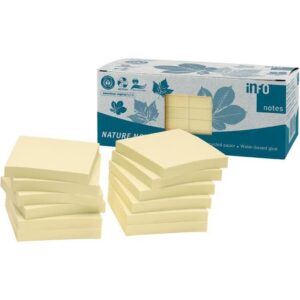 Blok samoljepljiv 75x75mm 12x100L Nature Global Notes 5654-11box žuti, 000045464