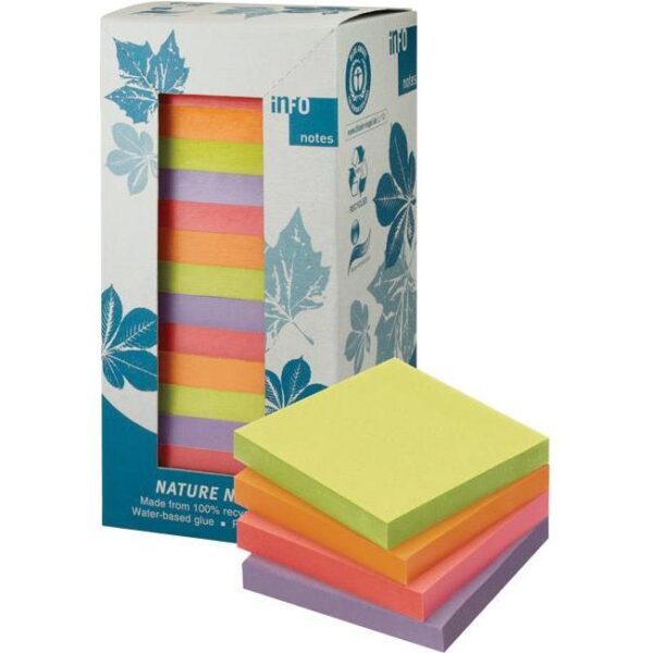 Blok samoljepljiv 75x75mm 16x100L Nature Global Notes 5654-88tw7 sortirano, 000045466